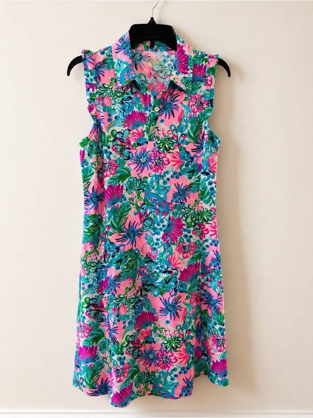 Lilly Pulitzer Luxletic UPF50 Collared Floral Shift Dress